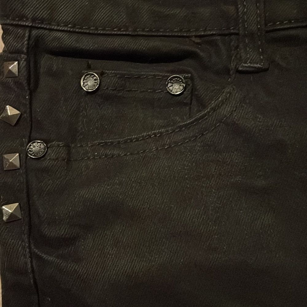 Mizucco stud embellished lightly distressed acid washed skinny jeans rare - Picture 6 of 6